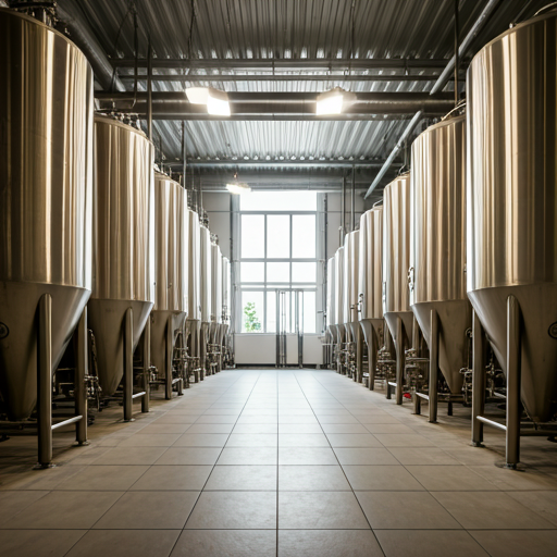 Interior de uma cervejaria moderna